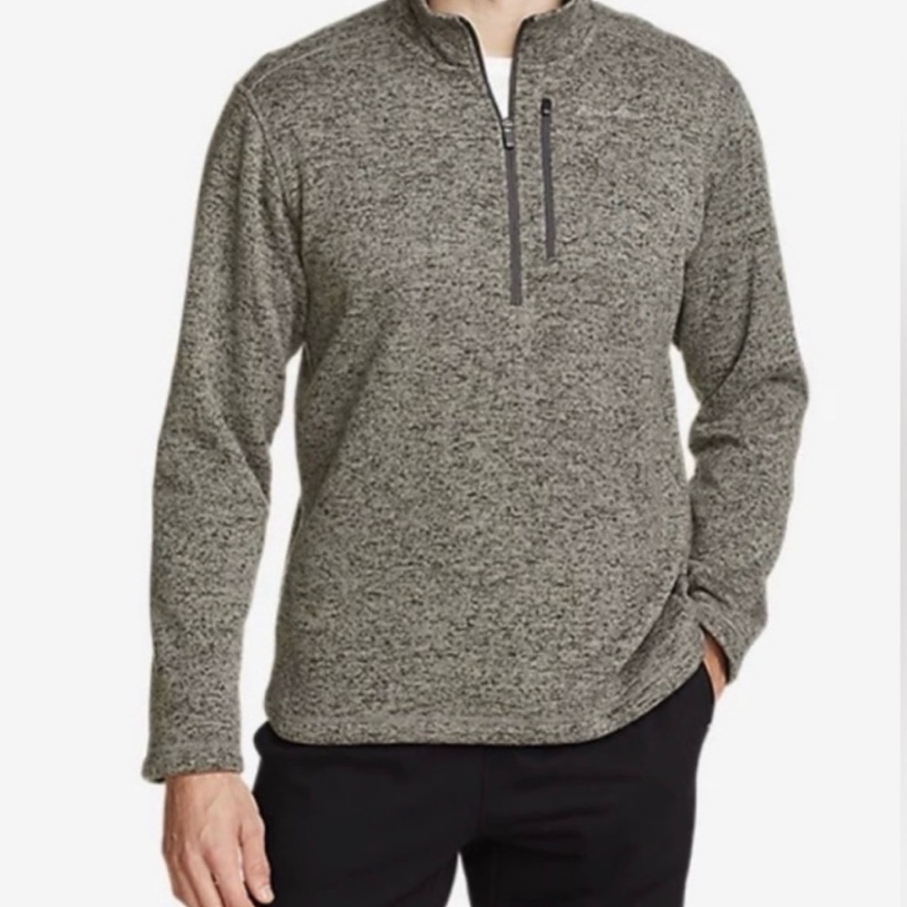 Eddie Bauer Men’s Convector Heathered Gray Half-Zip Fleece Sweater Size Large - Picture 1 of 6